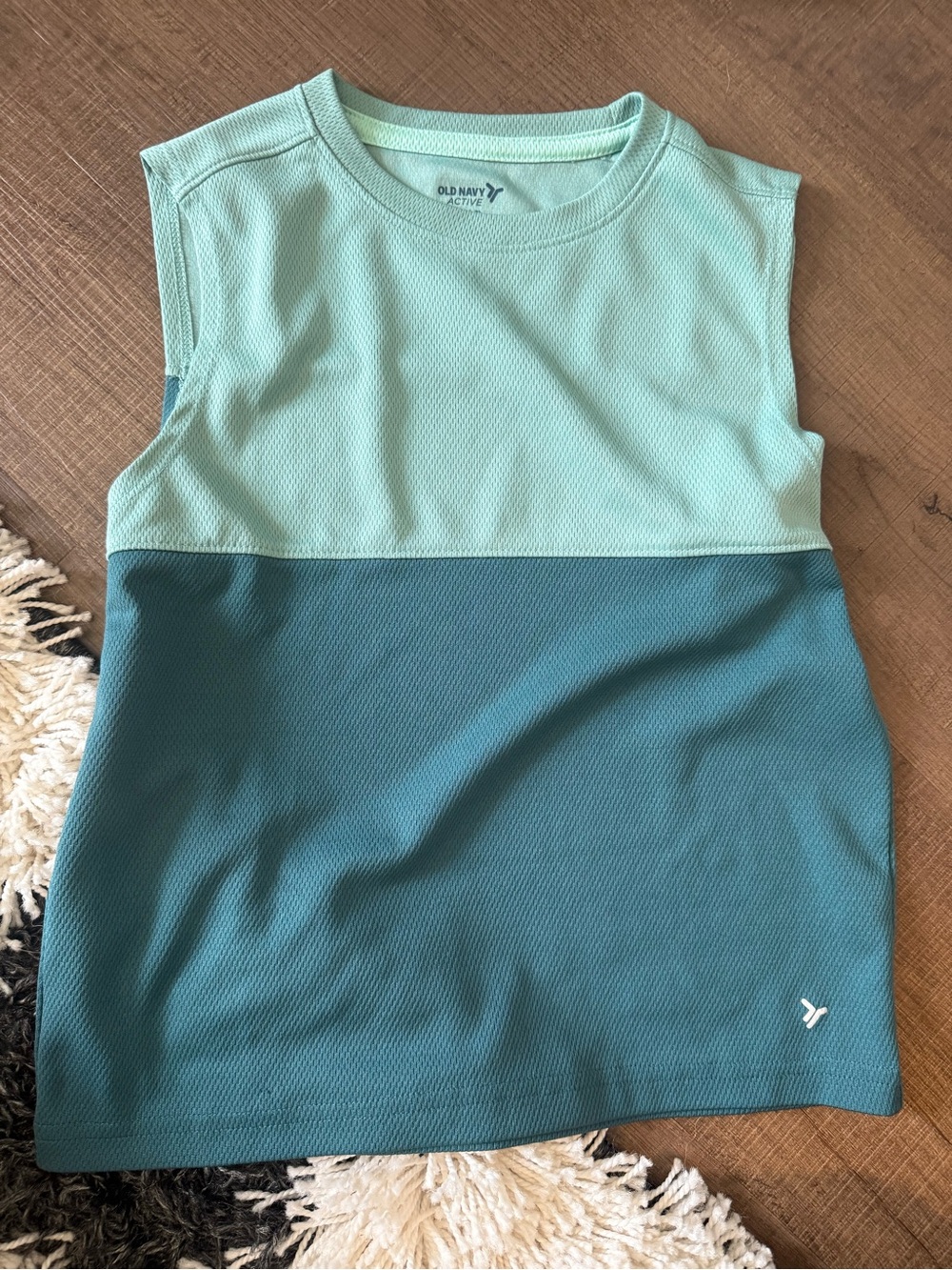 Old Navy Mint Green and Teal Colorblock Active Tank Top